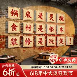 火锅店墙面装饰创意画文化网红旋转市井风格复古饭店餐饮壁纸贴画
