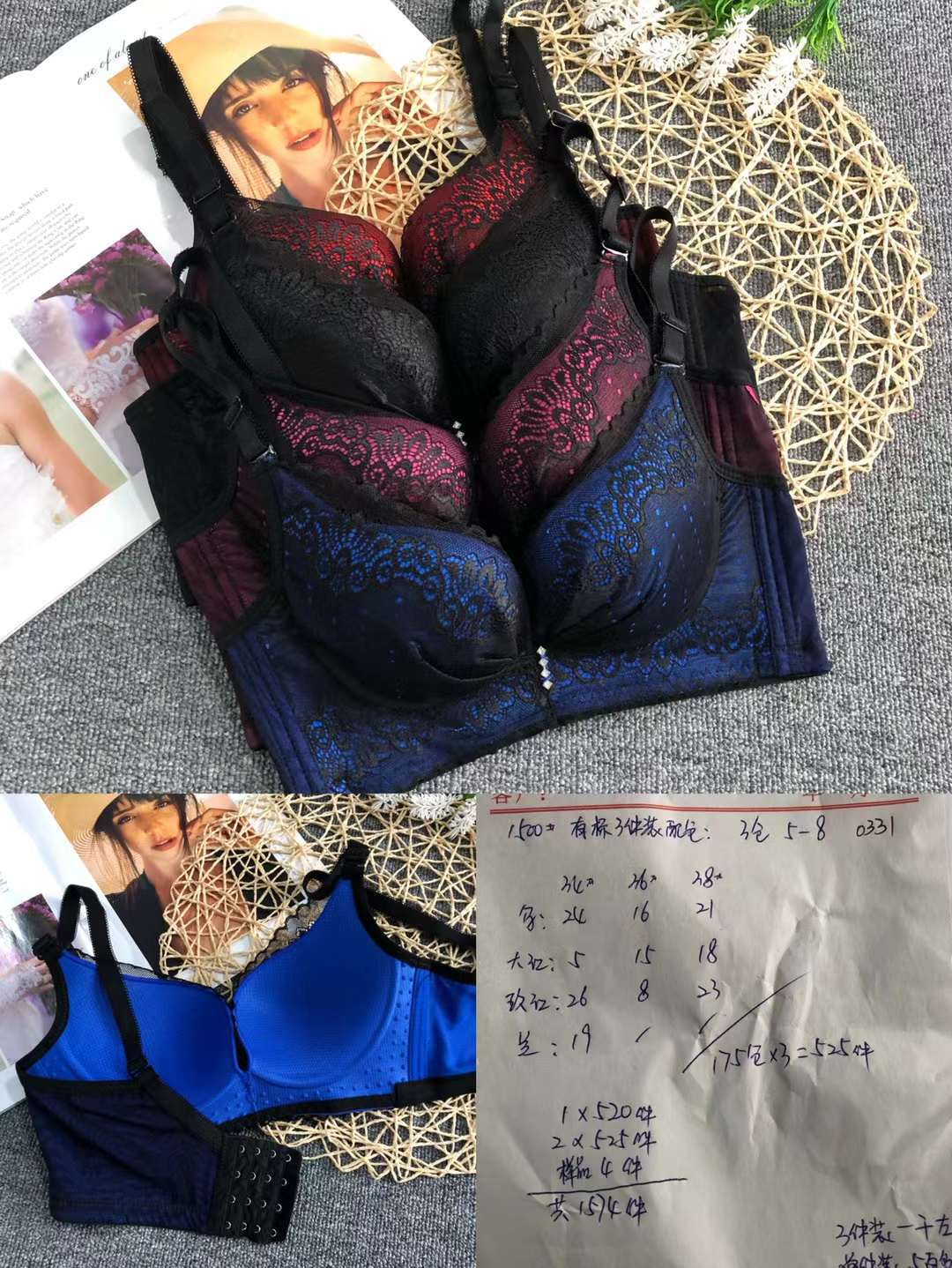 Nueva colección de cuatro pechos ajustable push-up pecho cómodo sin costuras inalámbrico superior delgada inferior ropa interior gruesa sujetador de las mujeres