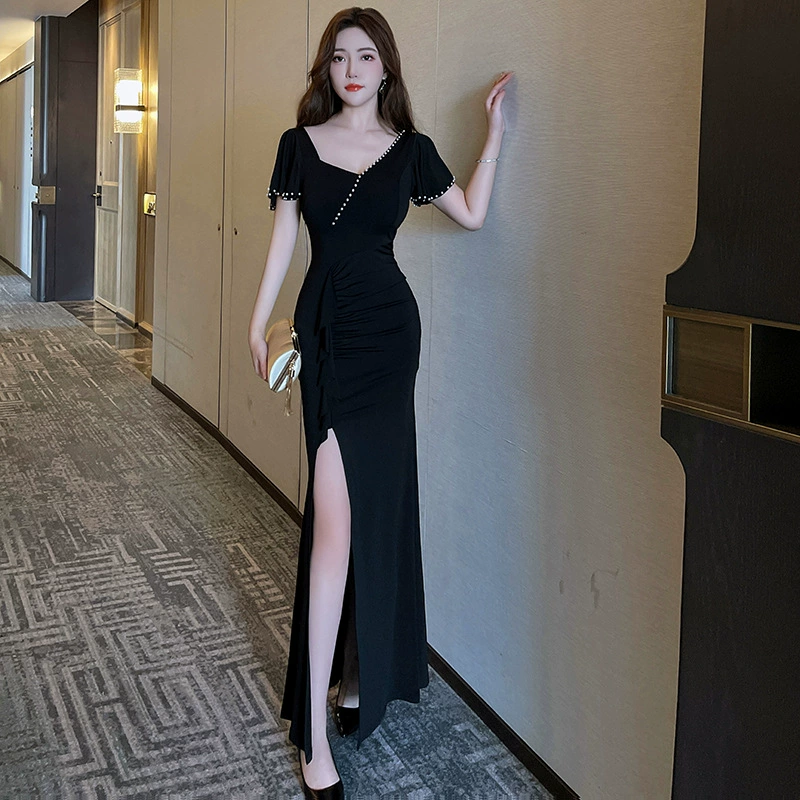 Ночной клуб КТВ вечернее платье женский новый сексуальный темперамент длинное платье массаж ног ванна для ног техник комбинезон