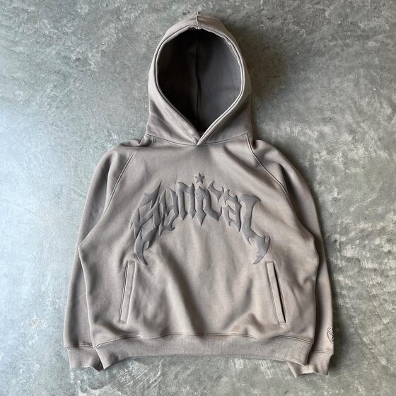 In stock 2024 New American retro zipper sweater Gothic letter star print hoodie trendy men's casual outer
