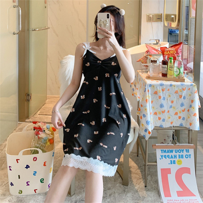 Comercio exterior del sudeste asiático pijamas verano de las mujeres lindo estudiante dulce Correa delgada princesa estilo sexy camisón desgaste