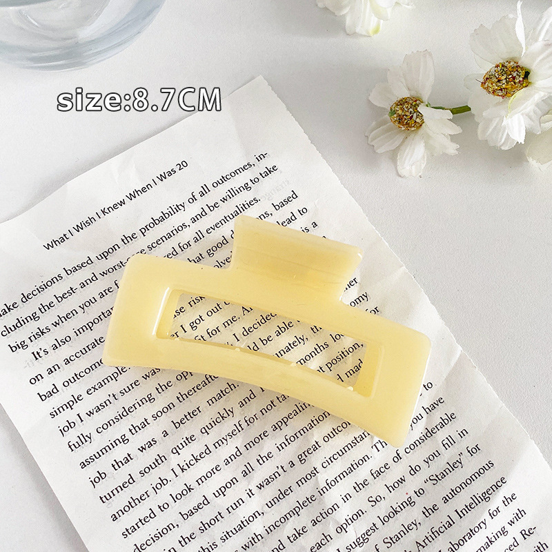 Tocado con clip cuadrado de Maillard, elegante coreano francés, retro, clip de tiburón, red, temperamento rojo, pinza para el cabello, accesorios para el cabello