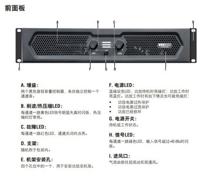 CROWN皇冠KVS300专业后级功放会议室音响舞台放大器大功率功放机