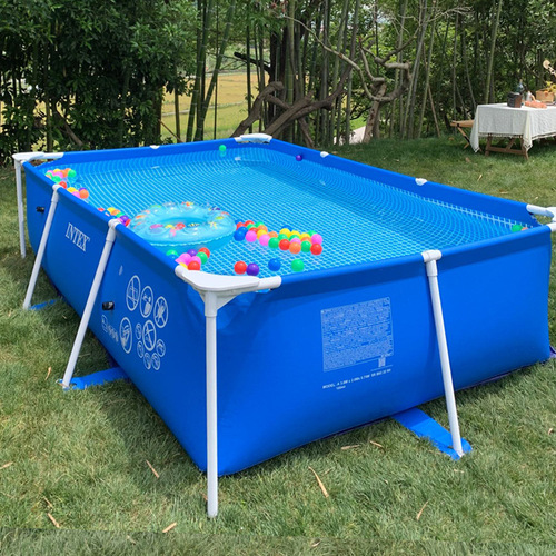 INTEX rectangular bracket swimming pool adult family swimming pool large outdoor children's swimming pool inflatable pool