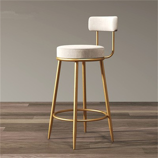 J8 Bar Stool Backrest Bar Chair Bar Stool Iron Front Desk High Stool Scandinavian Bar Chair Accessible Luxury Fashion Bar Chair G3
