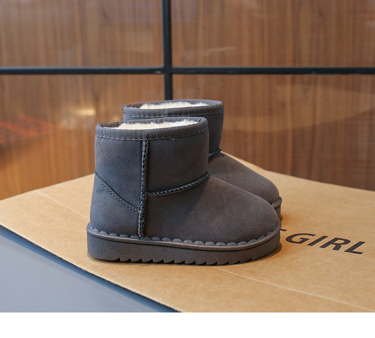 Nuevos zapatos de invierno para niños de 1 a 16 años, botas de nieve de suela suave sólida, zapatos cálidos de algodón de felpa de un paso para niñas_voghion.com