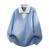 2026秋季新款青少年运动风腈纶针织衫宽松圆领长袖透气毛衣，男装针织衫/毛衣，星座614