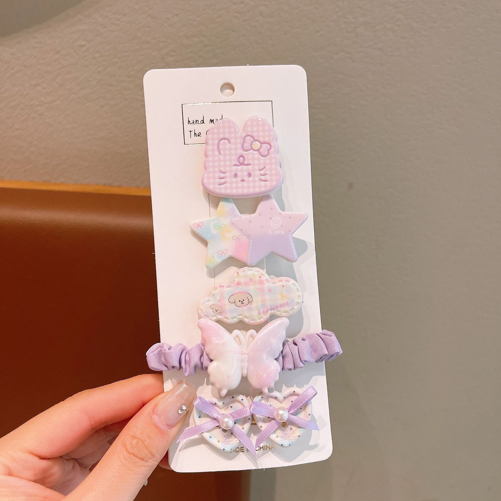 KULOMI Kids Hairpin Set Cute Sanli Pantalones Pequeñas Niñas Pequeñas Pequeñas