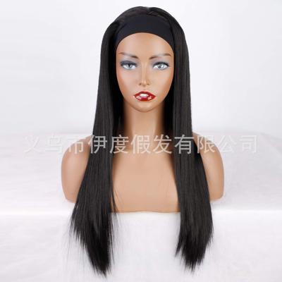 假发wig外贸亚马逊冰丝发带长直发绒布发带头套跨境货源厂家批发