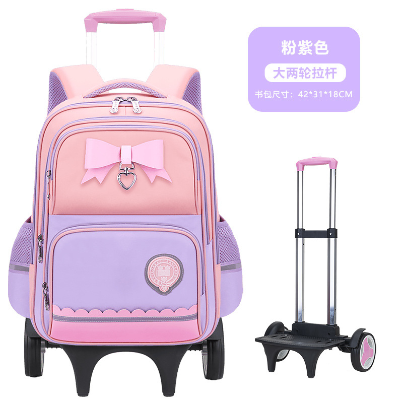 Nueva mochila de tirón para estudiantes de escuela primaria niñas 2 - 3 - 5 - 6 grados mochila de hombro para niños de gran capacidad impermeable para reducir la carga