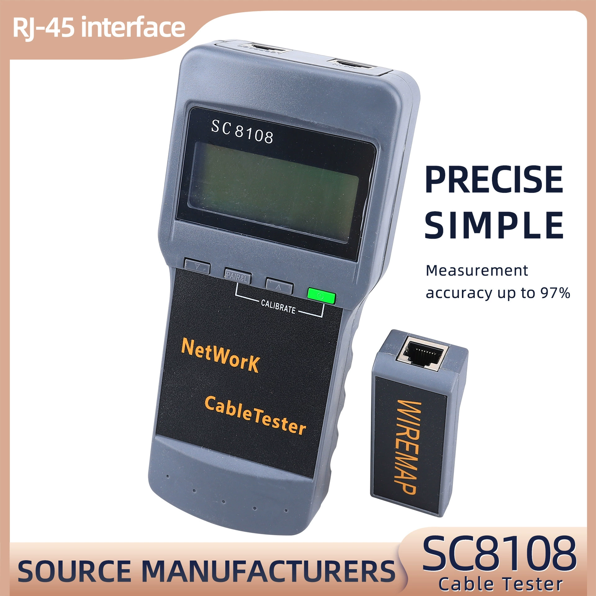 Трансграничная внешняя торговля SC8108 сетевой тестер RJ45 сетевой тестер для обнаружения длины точки останова проводов