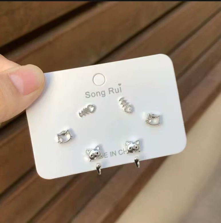 earrings korean style metal set — simple elegant designs, lightweight 0.006 kg