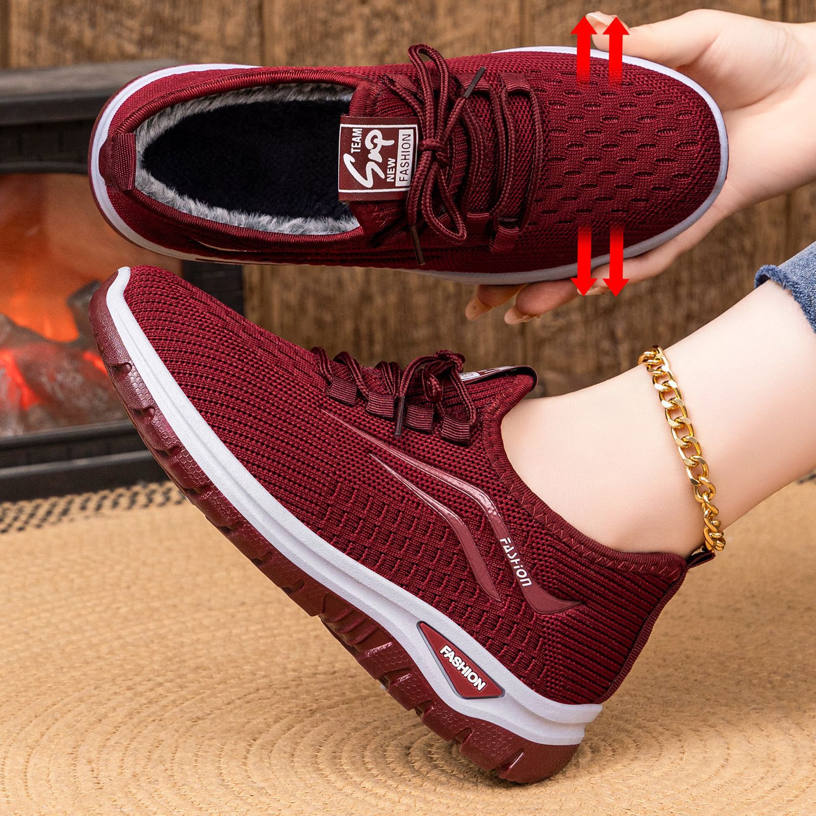 Zapatos deportivos de mujer procesamiento único personalizado zapatos transfronterizos de mujer zapatos casuales transpirables zapatos de red