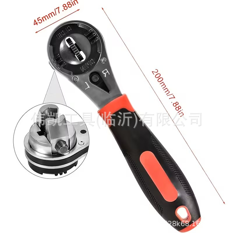 现货电商新款高档可调式多功能6-22MM棘轮活动开口扳手五金工具