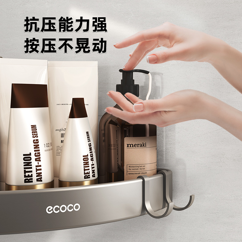 Estante de baño sin perforación, estante de baño, inodoro, mesa de lavado de manos, soporte de almacenamiento triangular en la pared, pared de baño