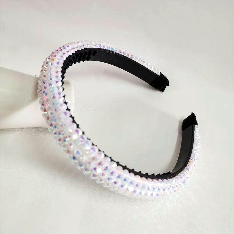 发箍细边水晶多色白色