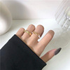 Tide, design fashionable set from pearl, retro ring, simple and elegant design, on index finger