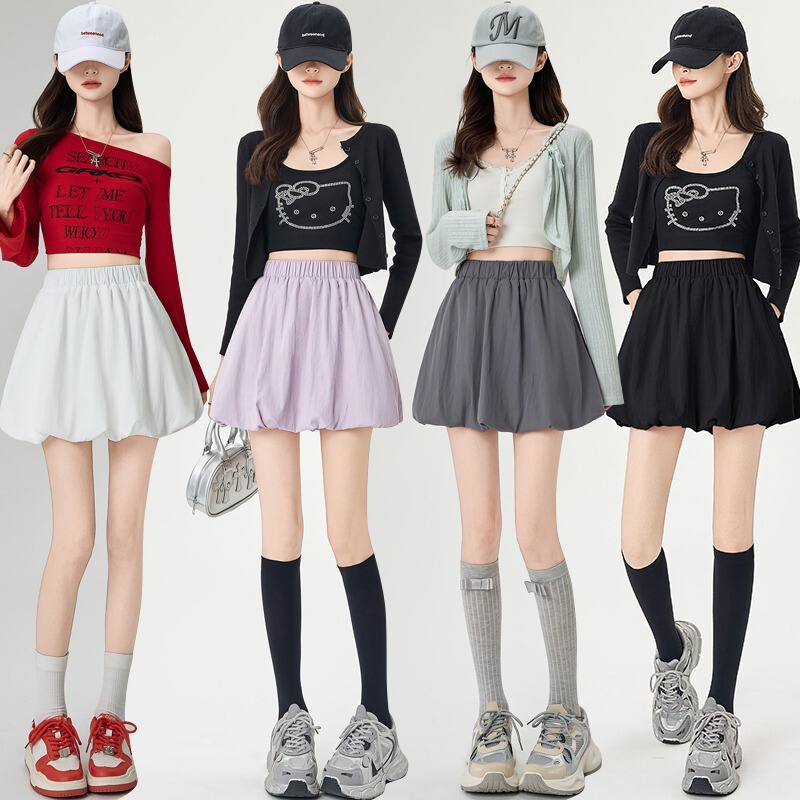 Korean Style Fluffy Versatile Shorts for Women Autumn 2025 New College Style Black High Waist Wide Leg Casual Pants Korean Style Fluffy Versatile Shorts for Women Autumn 2025 New College Style Black High Waist Wide Leg Casual Pants