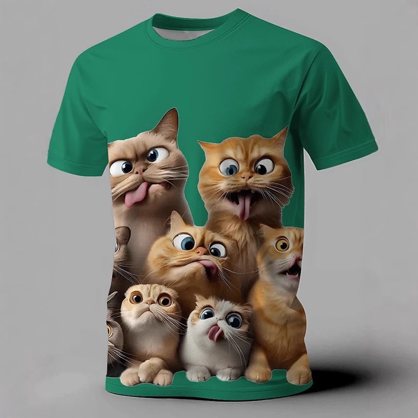 Camiseta de manga corta con cuello redondo suelto de todo fósforo de la calle de verano para hombres