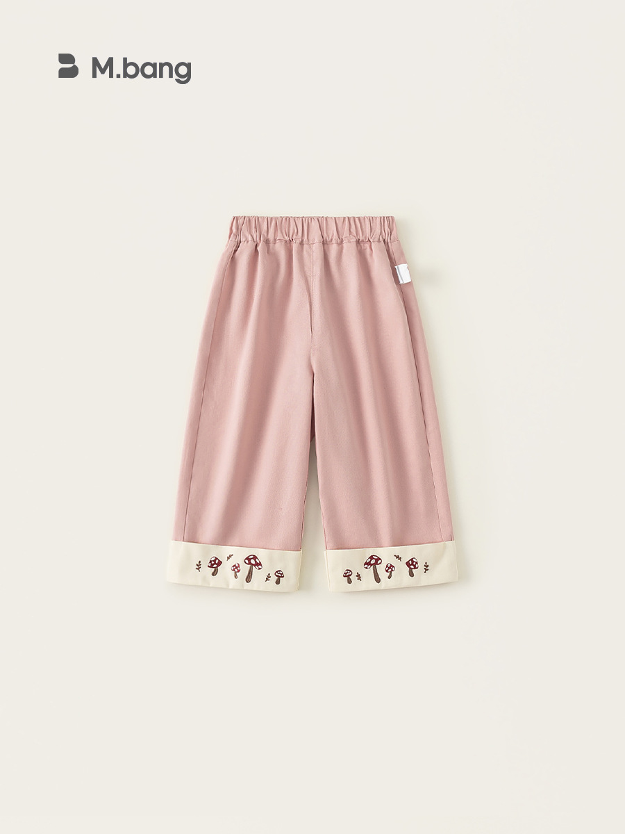 Yoobao ropa infantil para niñas pantalones recto 2026 primavera y otoño nuevo bebé femenino coreano bordado empalme pantalones casuales para niños