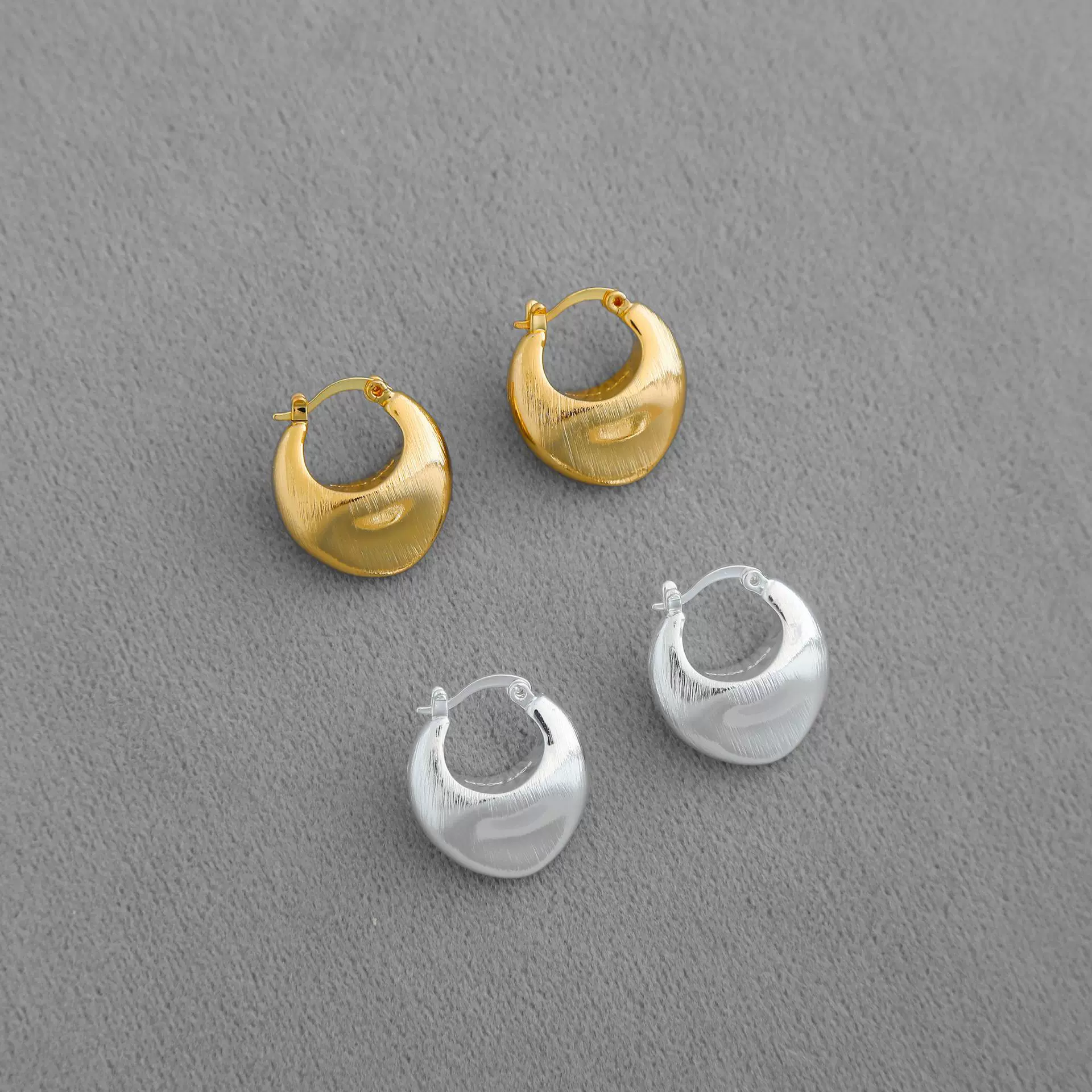 SOFT*家陶罐刺绣肌理耳钉 爆款法式简约时尚小众拉丝工艺耳钉耳扣