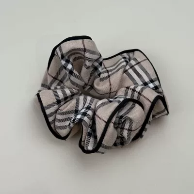 Casual Plaid Square Scarf Large Intestine Hair Tie Women's Classy Headband 2024 New Classy Hair Rope Versatile Hair Accessories (Saç üçün rezinlər) - rice-pattern-hair-tie