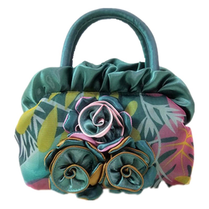 Factory original single handmade flower bag hand bag Japanese and Korean lace women's bag change mobile phone key mother's handbag