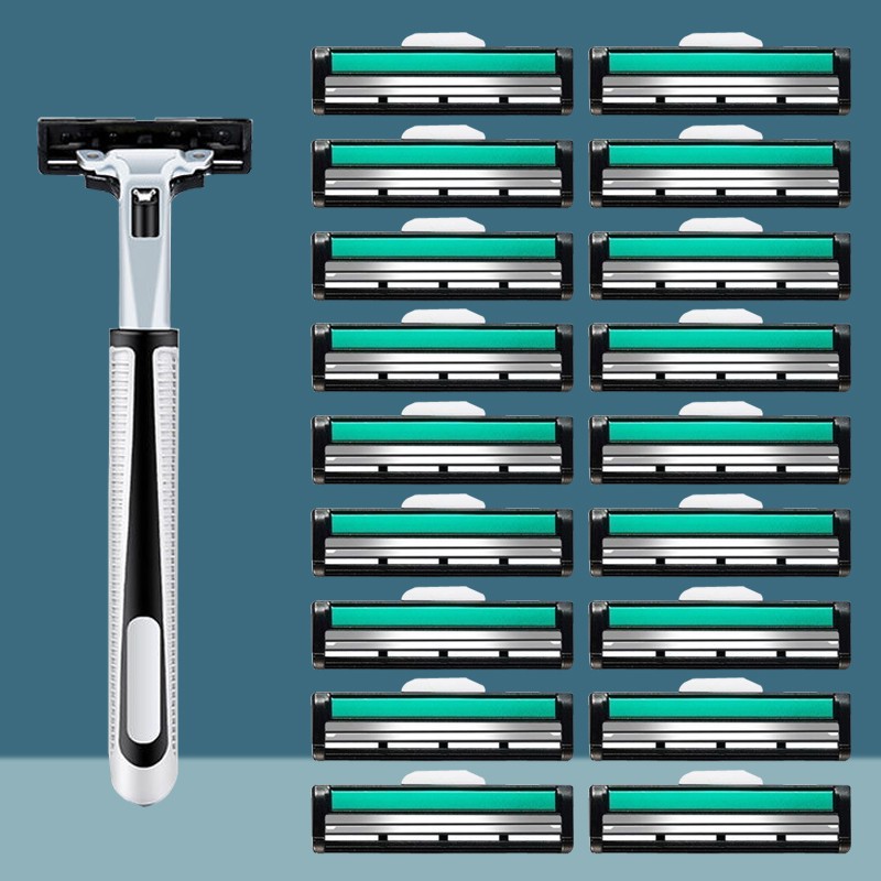 Universal Double-Layer Razor Manual 2-Layer Blade Men's Shaving Razor Blade Beard Head Razor Holder Men's Shaving Razor
