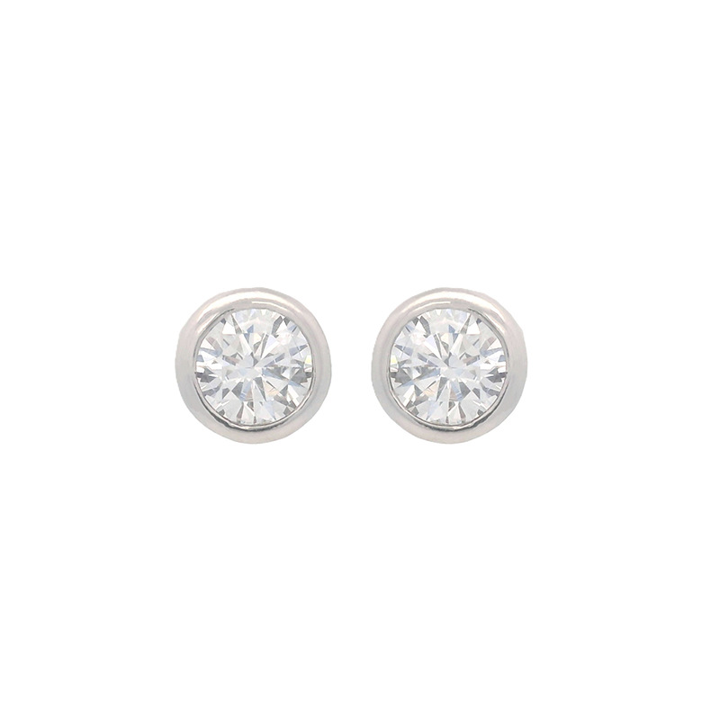 Xuping joyería de aleación de cobre incrustado zircon pernos de orejas de alta calidad nicho simple orejas delicadas aretes redondos versátiles