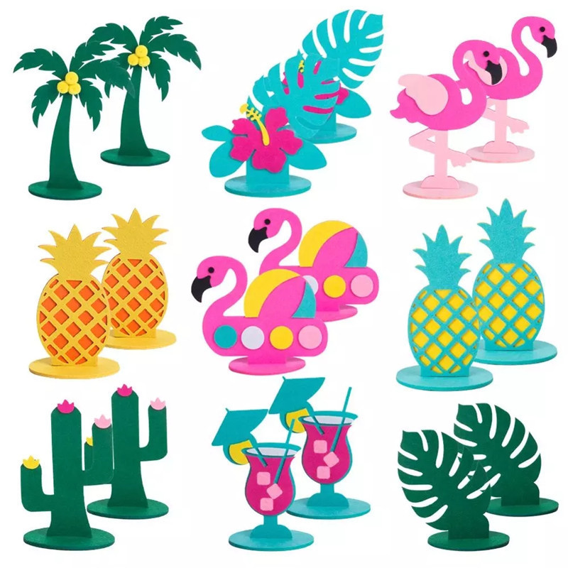 Amazon nuevo verano Flamingo piña cactus sintió decoración de la tabla kindergarten ventana habitación los niños diseño