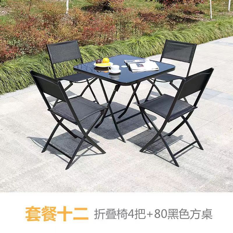 [Silla de tijera] Mesas y sillas plegables para exteriores, puestos portátiles al aire libre, mesas y sillas para el patio del hogar simples de ocio