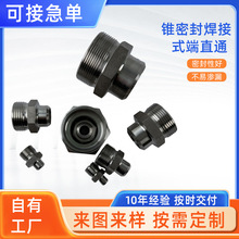焊接式直通终端锥管接头 内螺纹液压活接头 不锈钢焊接式直通