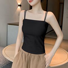 黒キャミソール女性の 2025 新しいアウターウェア美しいバックブラジャーオールインワン夏インナーパッド入りチューブトップベース