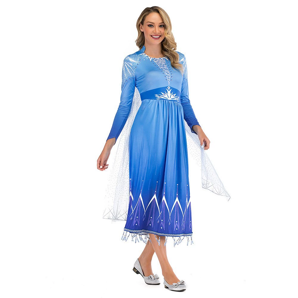 2024 Frozen Frozen 2 Aisa платье cos костюм для взрослых Elsa Snow Принцесса юбка внешней торговли