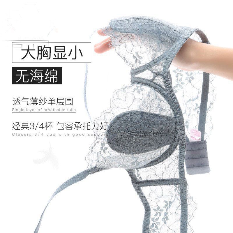 Sujetador de encaje sexy sujetador bordado al por mayor delgada taza de verano ropa interior grande del pecho de las mujeres se reunieron ropa interior sexy de encaje