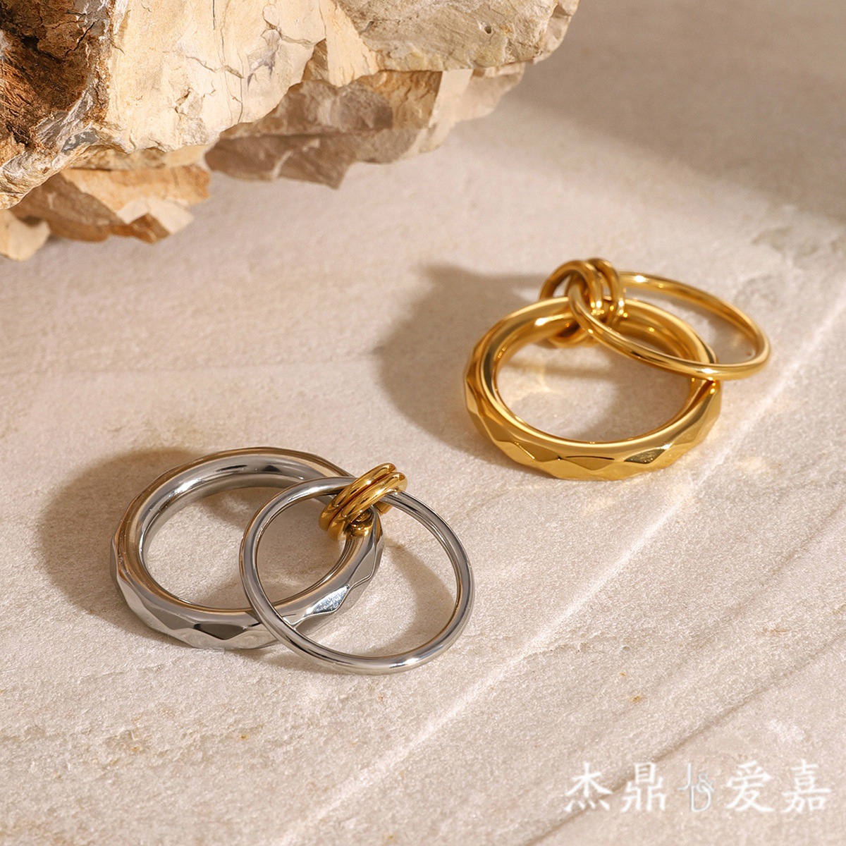 Joyas transfronterizas JEDING Anillos de acero inoxidable de alta calidad anillos de dedos de acero de titanio superpuestos