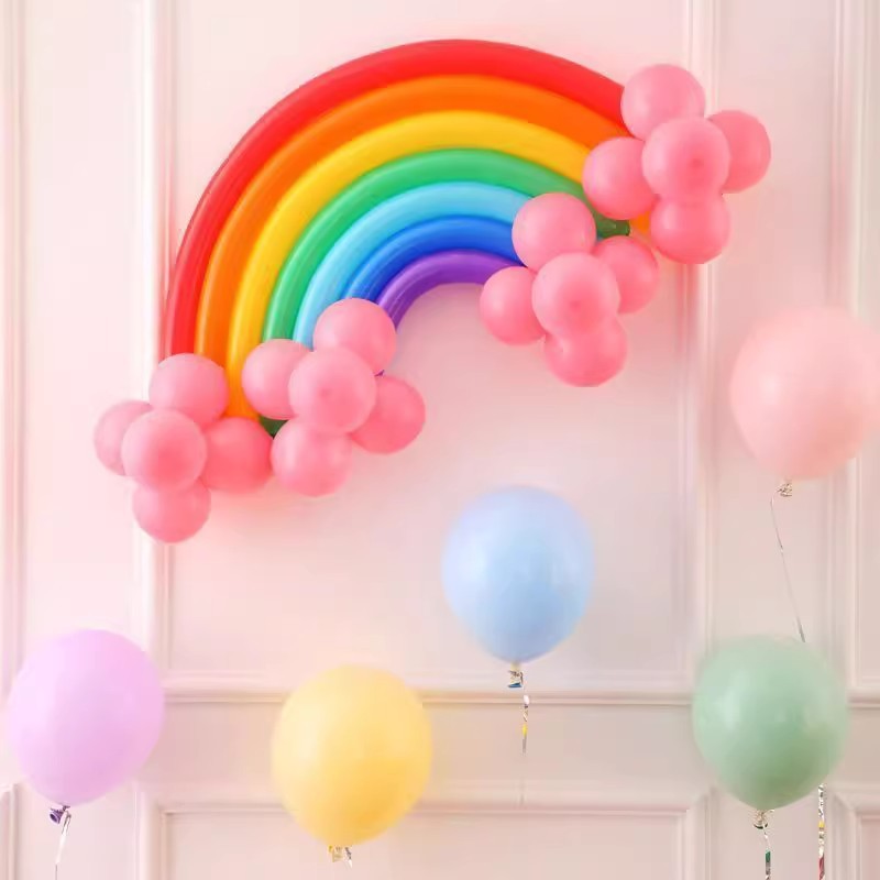 Internet-Famous Rainbow Balloon-Shaped Birthday Party Decorations, First Birthday Scene Photo Background Wall Decorations, Classroom Setup