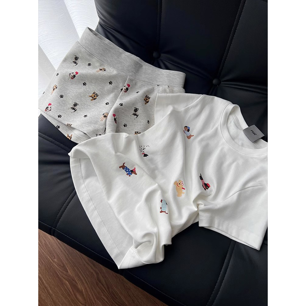 Women's Summer Pajama Set Thin Short Sleeve High End Home Wear Casual Outfit Ins Style Cross Border Wholesale Polyester Lingerie_voghion.com