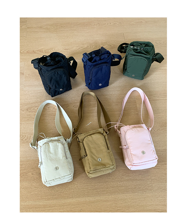 Outdoor portable casual mini single-shoulder bag, simple and versatile drawstring bucket bag, Korean style Instagram niche crossbody women's bag undefined