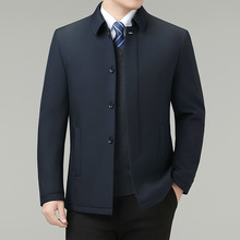 品牌高端中老年大码棉衣男士新款经典简约中年爸爸商务行政棉服冬