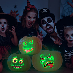 YGP022 新品亞馬遜萬聖節夜光搞怪表情貼畫櫥櫃冰箱自粘貼可移除
