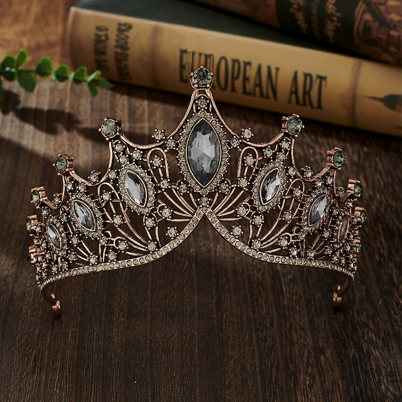 Elegant Lady Crown Alloy Plating Inlay Artificial Gemstones Crown display picture 4