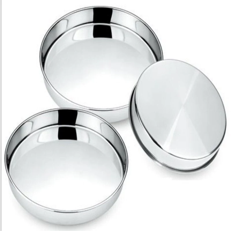 Тарелка для торта из нержавеющей стали Бытовая 20-40 см крутая кожа Гонг утолщенный повышенный прямой край полная стопа тарелка для фруктов костюм тарелка для торта