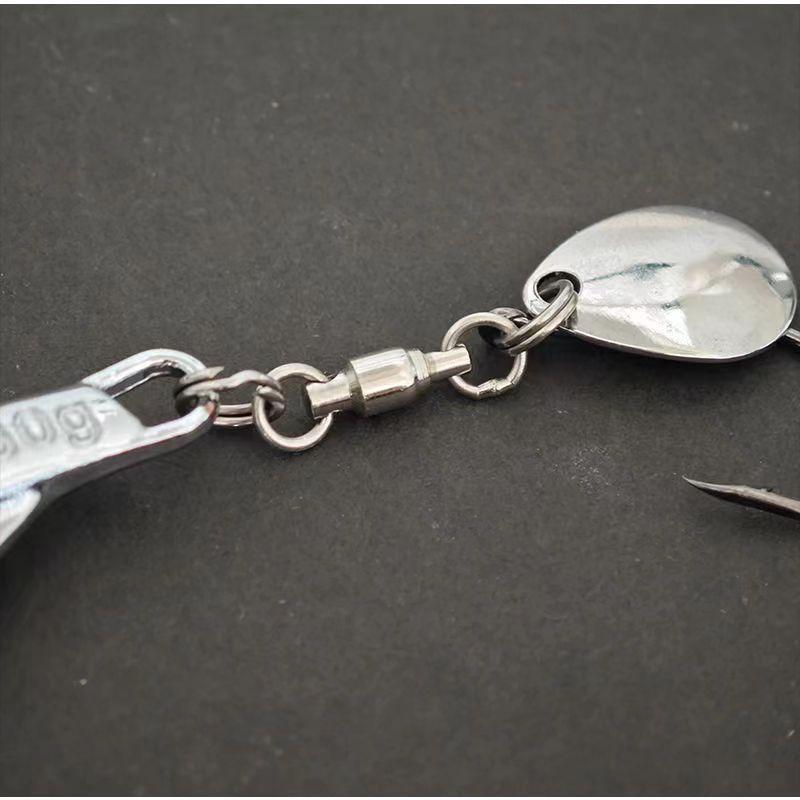 Espejo plateado con sequinilla, tres ganchos de mar dulce, cebo de lanzamiento de cebo metálico