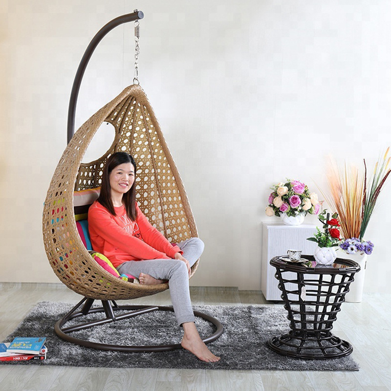 Silla colgante de ratán, hamaca tipo nido de pájaro, silla columpio para balcón, silla colgante para ocio al aire libre, estilo minimalista moderno.