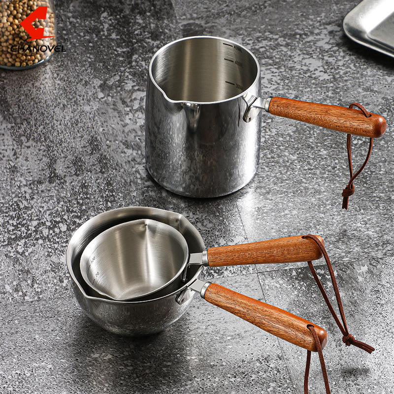 304 stainless steel hot oil pan, 316 oil splashing pan, food supplement pan, three-layer steel butter pan, small milk pan, oil splashing pan