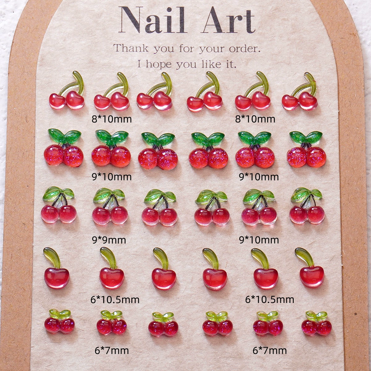 Новые летние аксессуары для дизайна ногтей с рисунком вишни, стерео аксессуары для ногтей с вишней, прозрачный материал «сделай сам», маленькие аксессуары