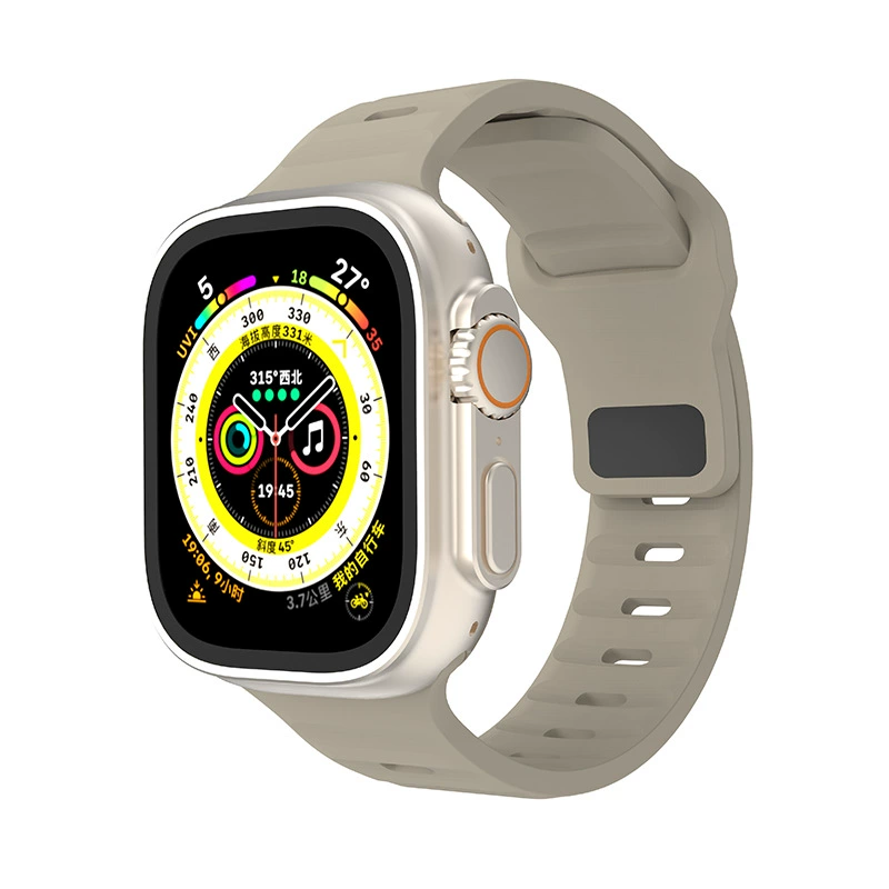 Подходит для Apple Watch Ultra9876543210 поколения SE, спортивный силиконовый ремешок с квадратной пряжкой и бриллиантами, новая модель