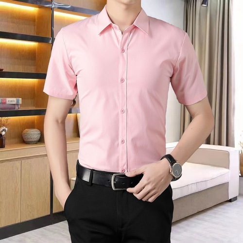 Summer thin men's short-sleeve white shirt workwear professional uniform stylish white dress shirt business casual formal attire