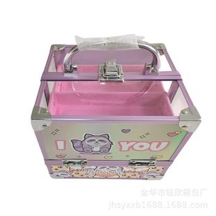 Manufacturer Customized Double-Open Aluminum Alloy Cosmetic Case, Portable Cosmetic Tool Box, Cosmetic Case